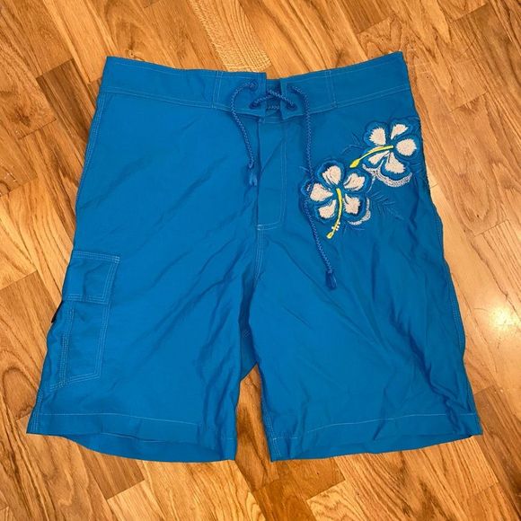 JUST CAVALLI Beachwear Roberto Cavalli Blue SWIM SHORTS MEN'S Sz EU 46 US Small - Picture 1 of 13